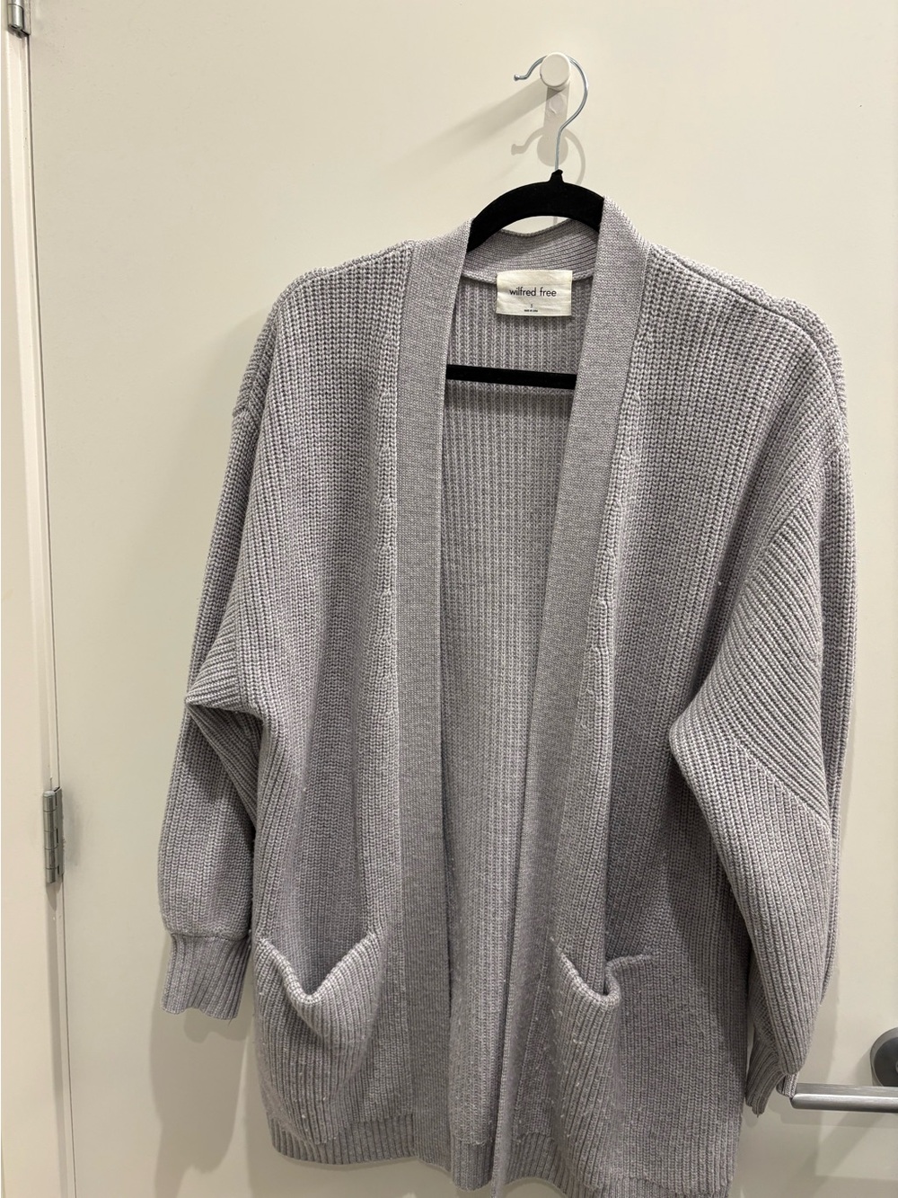 Aritzia Wilfred Grey Cardigan 100% merino wool